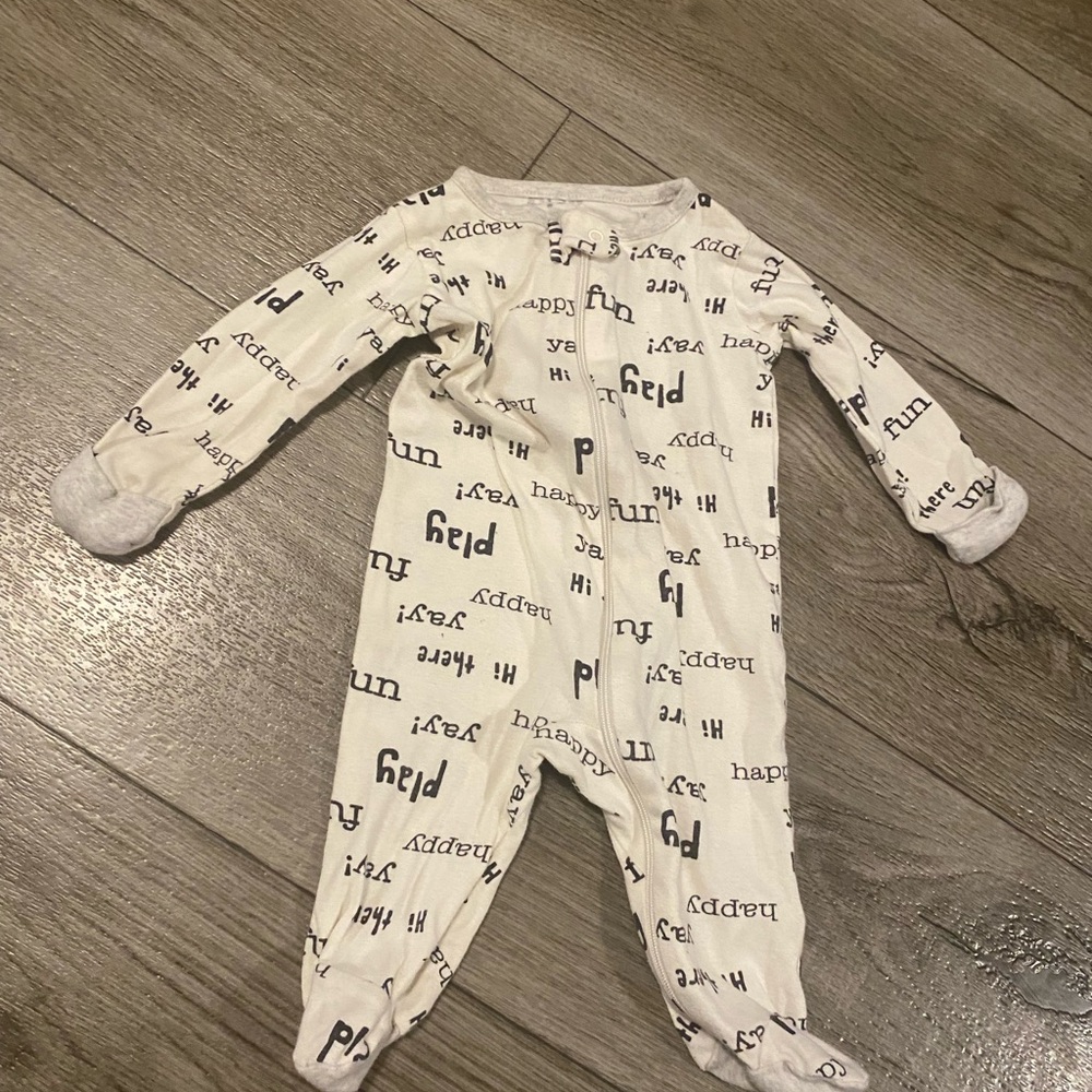 Wonder Nation White and Black Print Kids One Piece